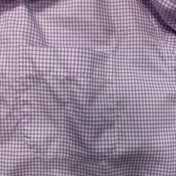 Peter Millar Mens XXL Purple Houndstooth Cotton Button Down Shirt #919 - Picture 9 of 9